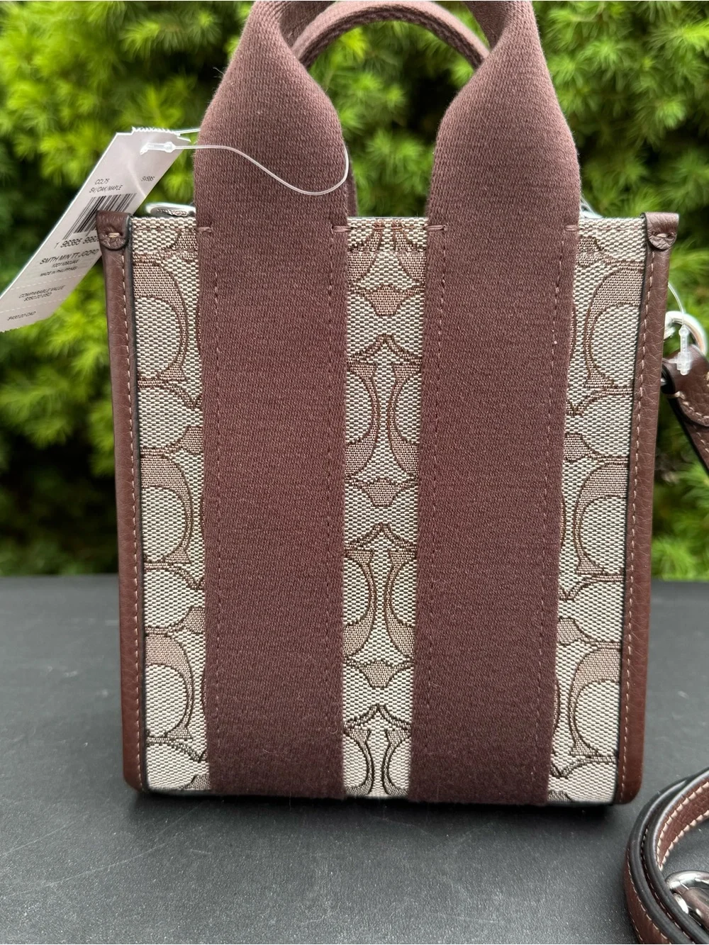 Coach Brown Signature Canvas Mini Tote with Chocolate Trim NWT - Picture 4 of 9